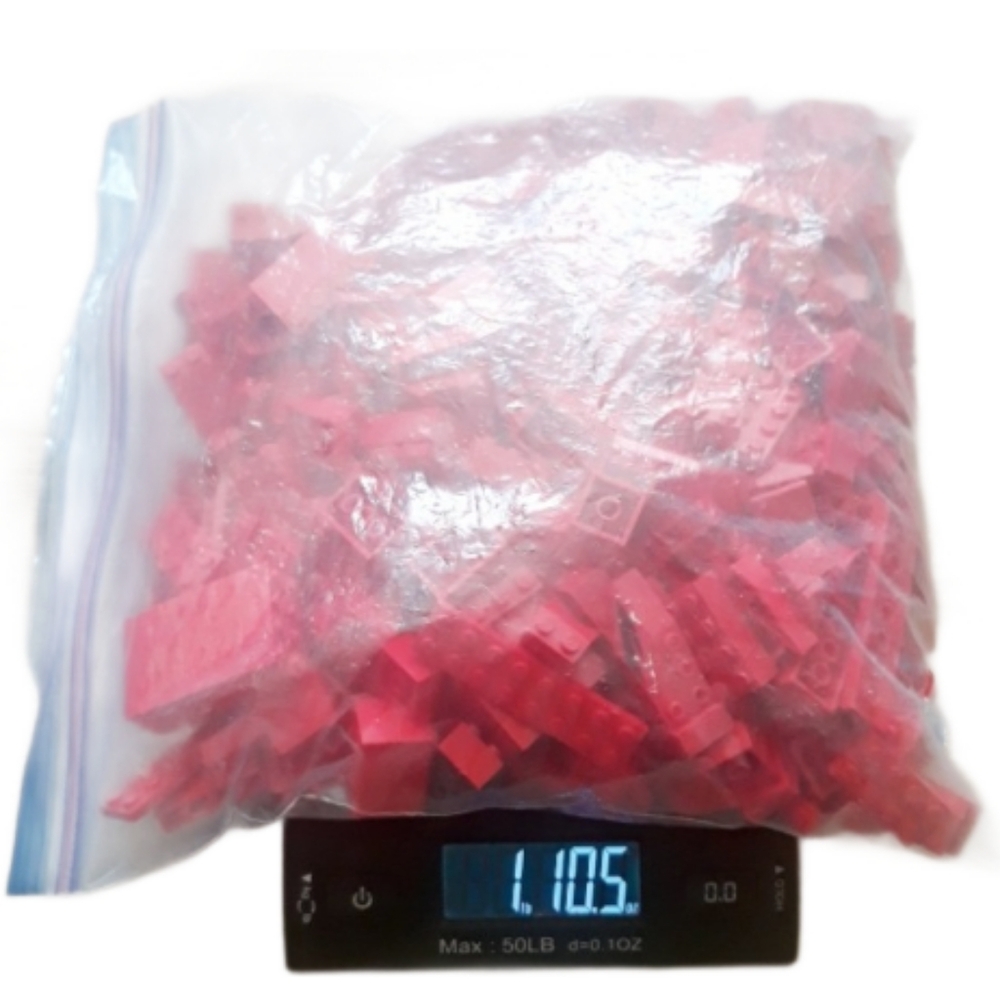 Assorted Lego Bricks - Red 1 Pound 10 oz